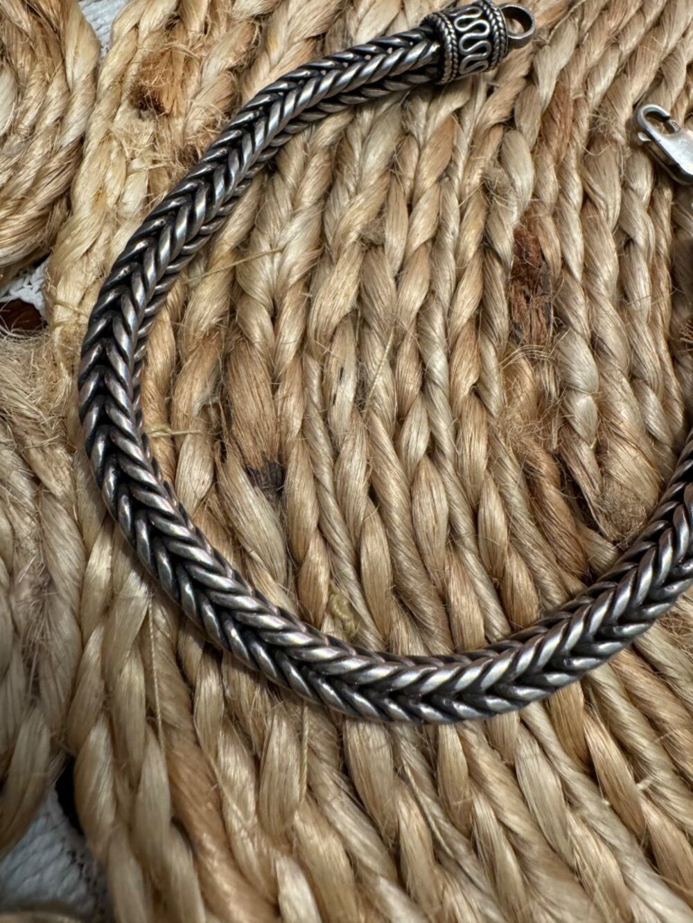 Suarti Bali BA 925 Sterling Silver Thick Foxtail Wheat Bracelet 8” 31g - Picture 10 of 13
